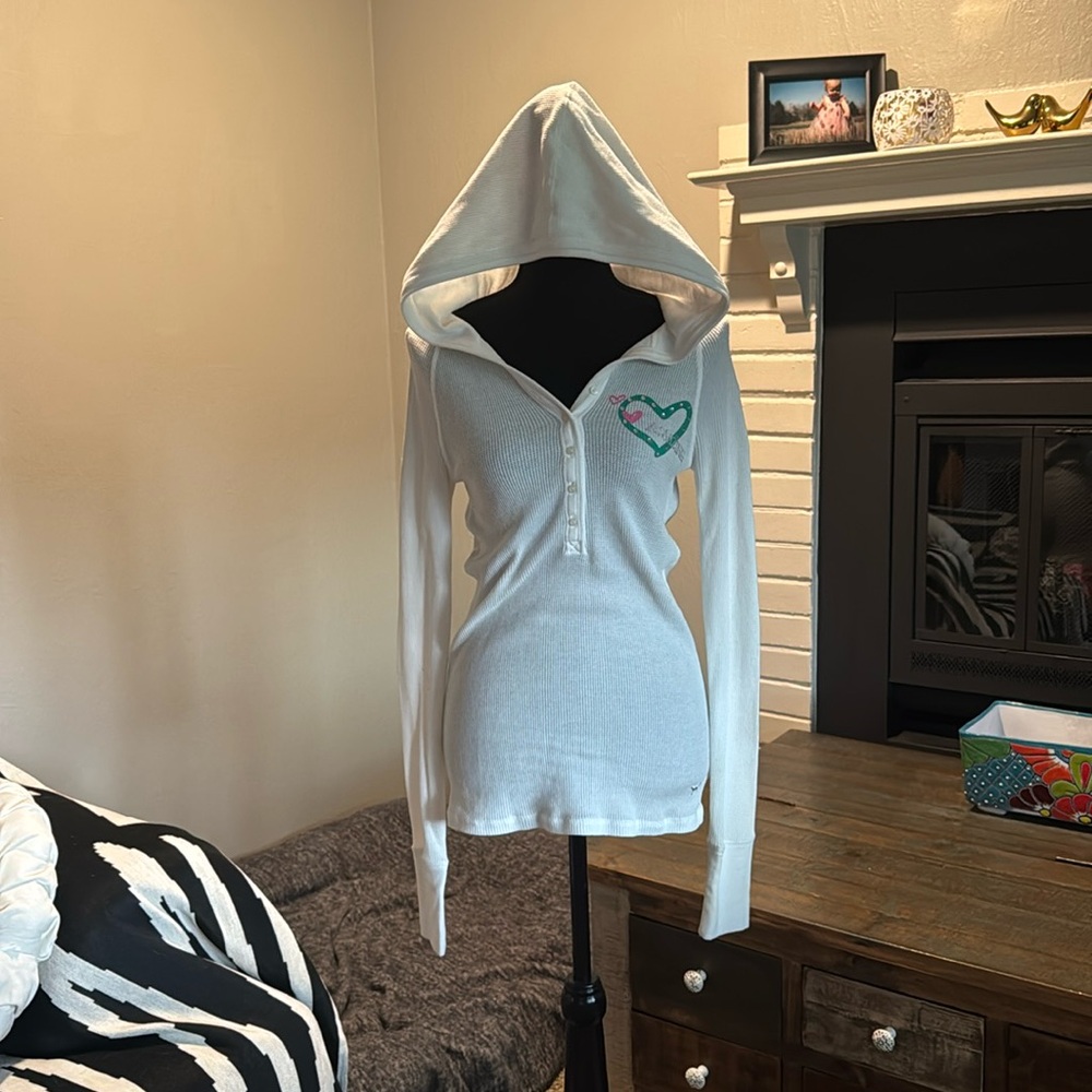 Pink Victoria’s Secret thermal long sleeve hoodie